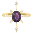 Purple Sapphire Starburst Ring  18K engagement ring