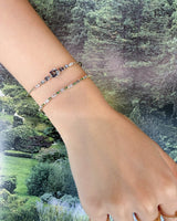 Grey Spinel & Diamond Compass Bangle