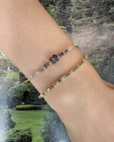Grey Spinel & Diamond Compass Bangle