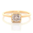 Radiant Champagne Diamond Compass Ring 18k gold engagement ring