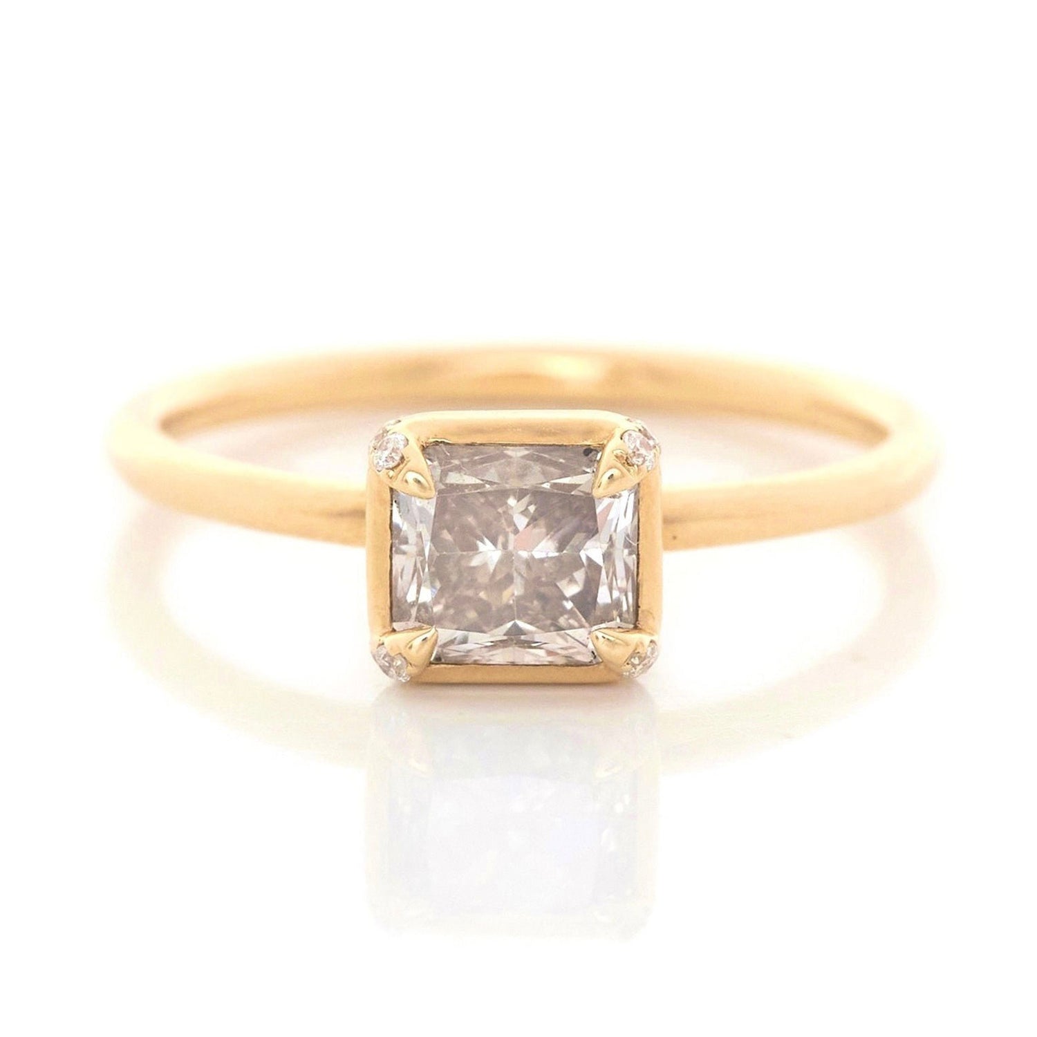 Radiant Champagne Diamond Compass Ring