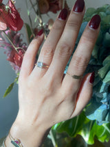 Radiant Champagne Diamond Compass Ring 18k gold engagement ring on model