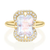 Rainbow Moonstone Aurora Ring