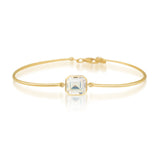 Rainbow Moonstone Bar Bangle 18k gold stackable design