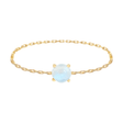 Rainbow Moonstone Chain Ring 14k gold Stackable ring