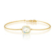 Rainbow Moonstone Cushion Bangle 14k gold handmade fine jewelry