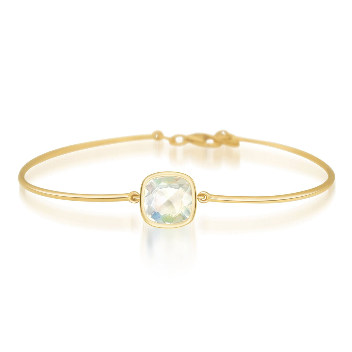 Rainbow Moonstone Cushion Bangle