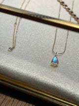 Rainbow Moonstones Necklace 18k gold handmade fine jewelry 2