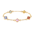 Rainbow Sapphire 5 Stone Chain Ring 14k gold Stackable ring