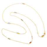 Rainbow Sapphire Candy Necklace 18k gold handmade fine jewelry