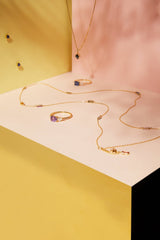 Rainbow Sapphire Candy Necklace 18k gold handmade fine jewelry 2