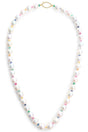 Rainbow Sapphire & Emerald Candy Pearl Necklace 18K gold handmade fine jewelry