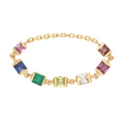 Rainbow Stones Chain Ring 14k gold Stackable ring
