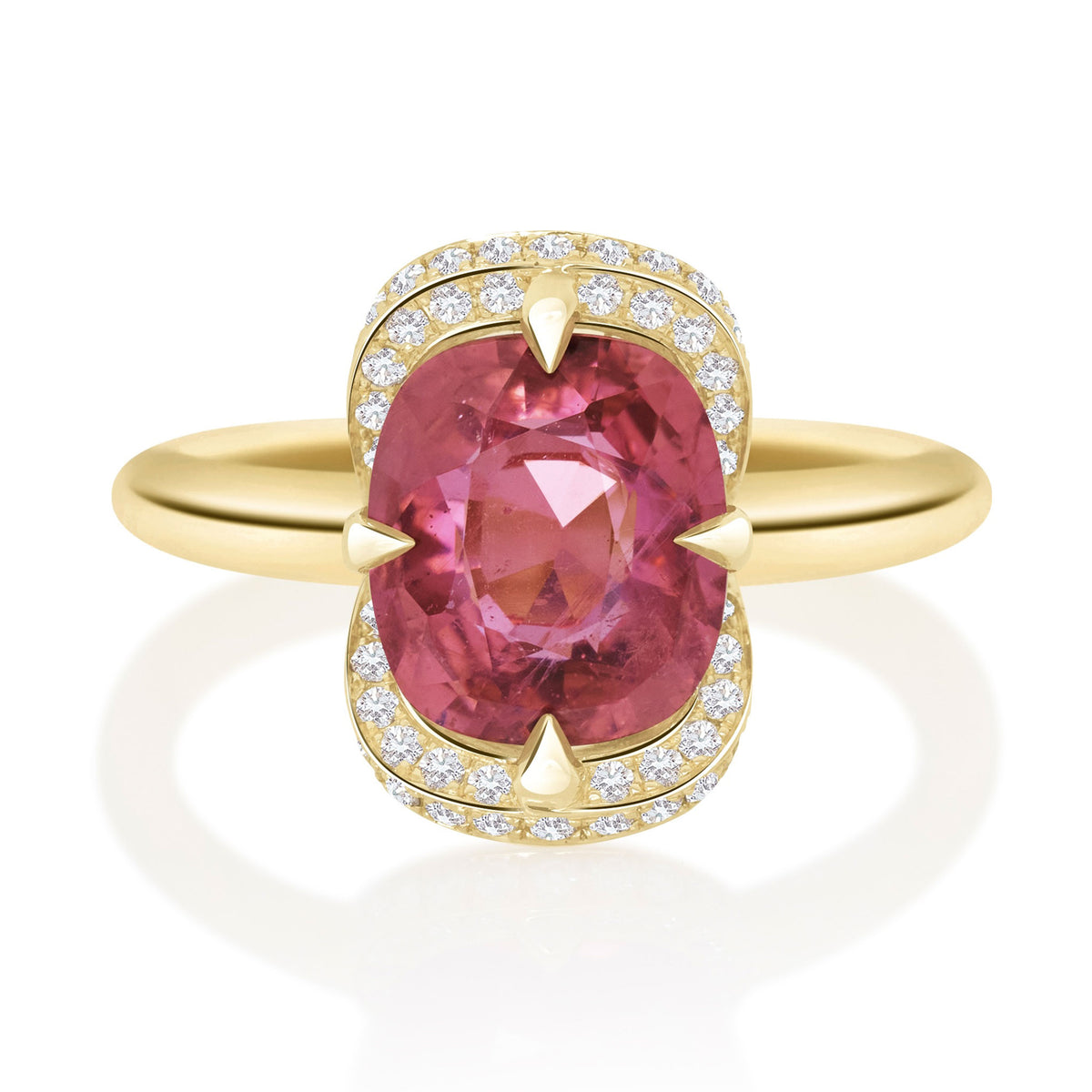 Raspberry Pink Spinel Aurora Ring
