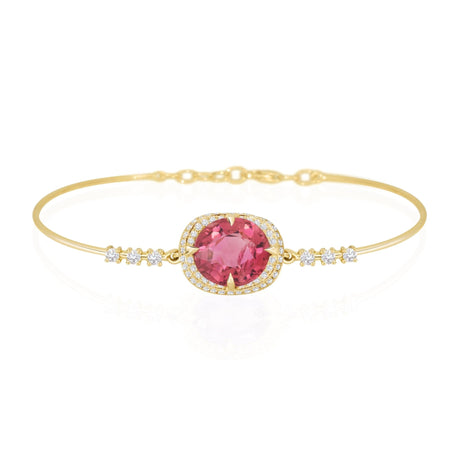 Raspberry_Tourmaline_Aurora_Bangle_18k_gold_Stackable_design