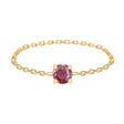 Raspberry Tourmaline Chain Ring 14k gold Stackable ring