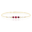 Red Spinel & Diamond Compass Bangle YG14K gold stackable design 