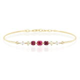 Red Spinel & Diamond Compass Bangle YG14K gold stackable design 
