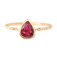 Red Spinel Petite Circle Diamond Ring