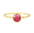 Red Spinel Petite Circle Diamond Ring 18k gold Stackable ring