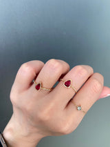 Red Spinel Petite Circle Diamond Ring on model 2