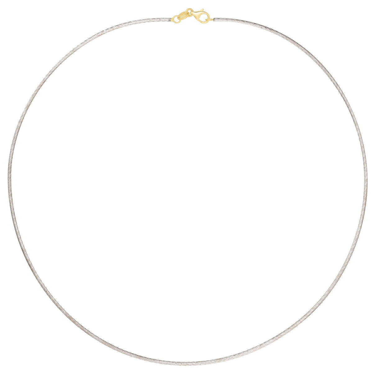 Reversible Gold Choker handmade Necklace 18k white gold Stackable design