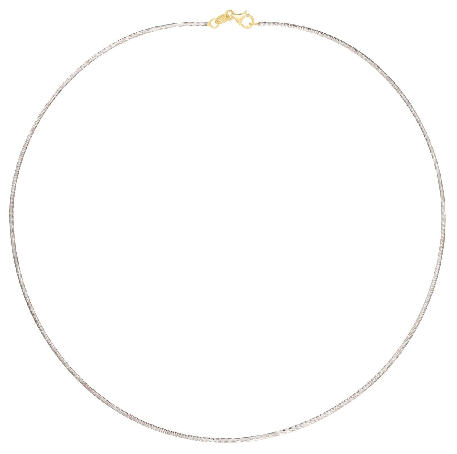 Reversible Gold Choker handmade Necklace 18k white gold Stackable design