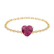 Rhodolite Heart Supreme Chain Ring 18K Stackable ring