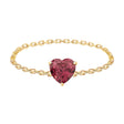 Rhodolite Heart Supreme Chain Ring 18k gold Stackable ring