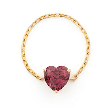 Rhodolite Heart Supreme Chain Ring