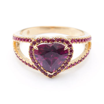Rhodolite & Ruby Love Ring