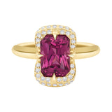 Rhodolite Radiant Aurora Ring