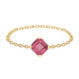 Rhodolite Supreme Chain Ring 18k gold Stackable ring