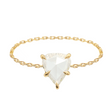 Rose Cut Pear Diamond Chain Ring 18k gold Stackable ring