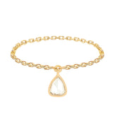 Rose Cut Trillion Diamond Chain Ring (Small) 18k gold Stackable ring