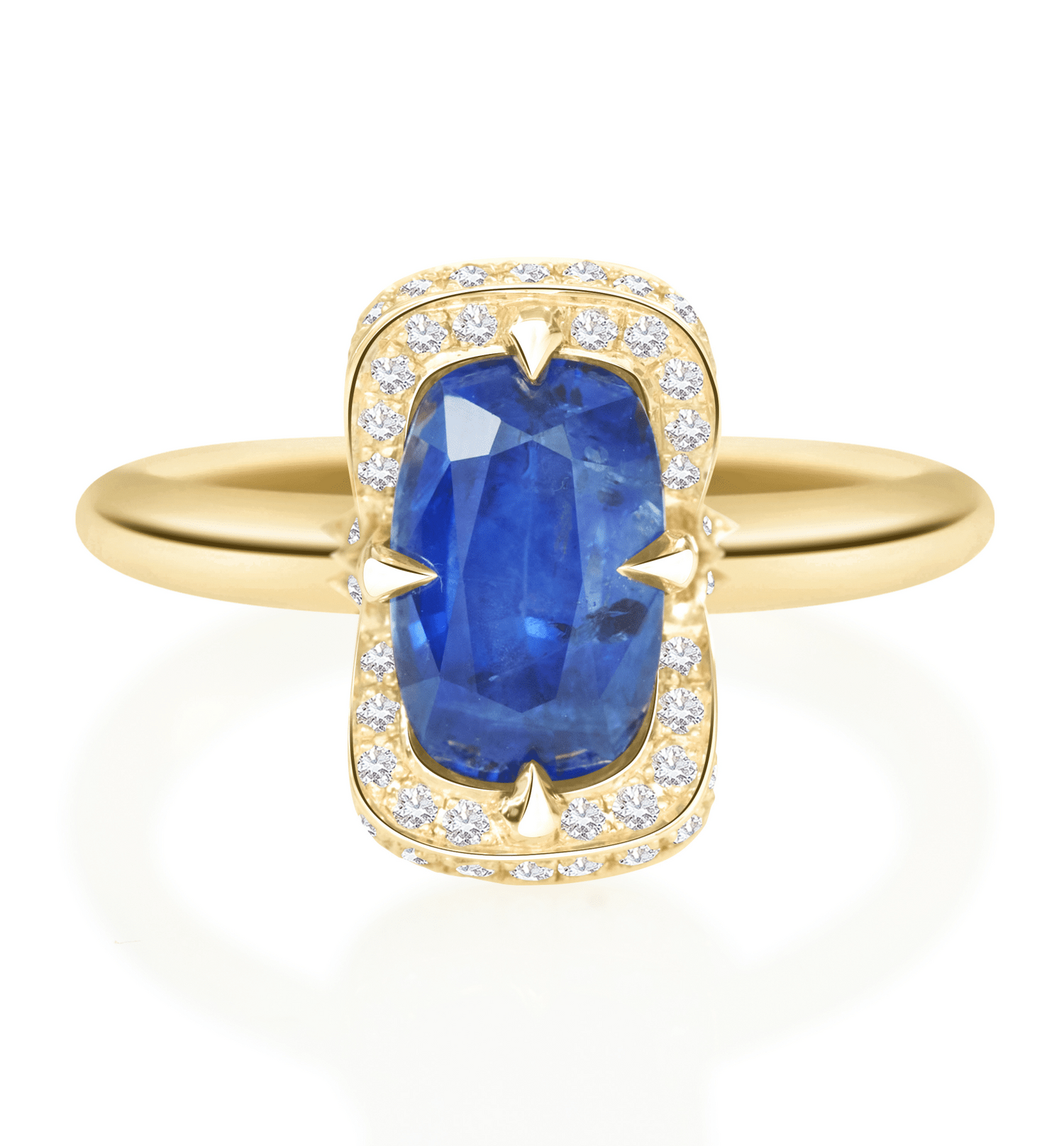 Royal Blue Sapphire Aurora Ring 18k gold engagement ring