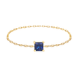 Royal Blue Sapphire Chain Ring 14k gold Stackable ring