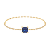 Royal Blue Sapphire Chain Ring 14k gold Stackable ring