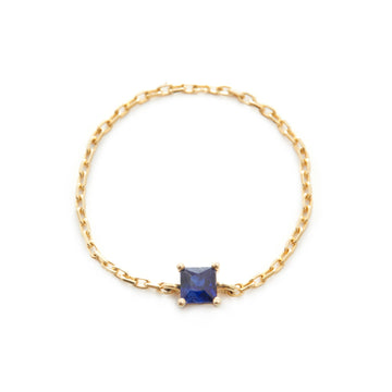Royal Blue Sapphire Chain Ring