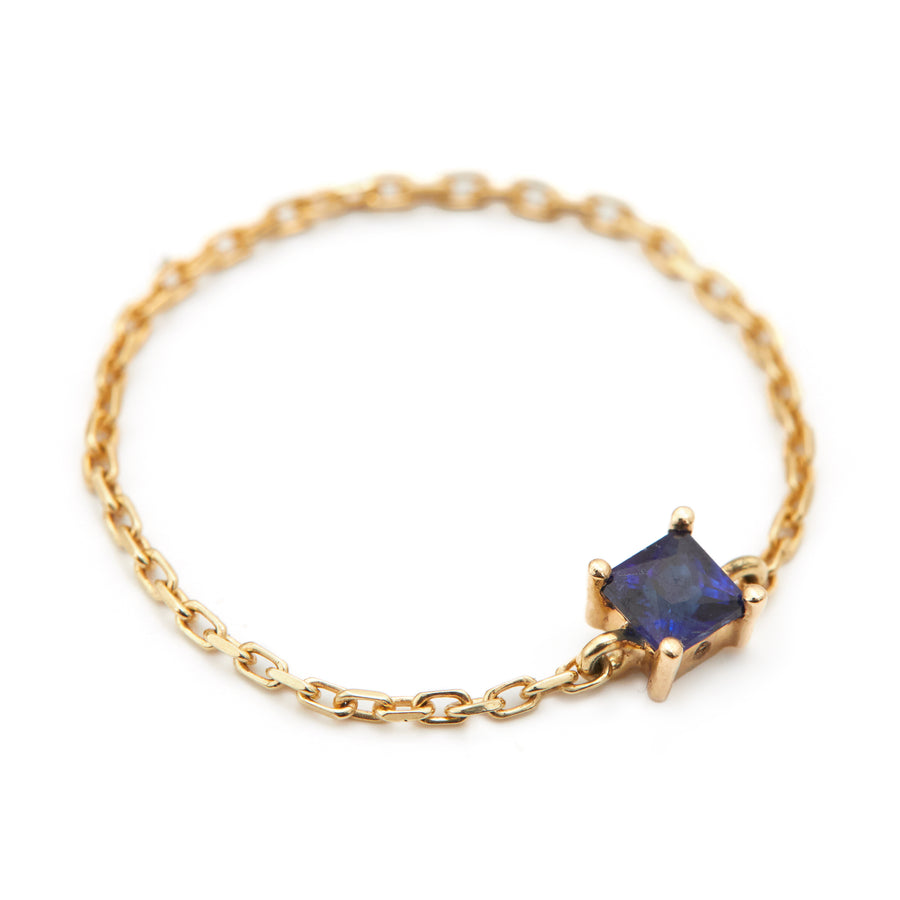 Royal Blue Sapphire Chain Ring