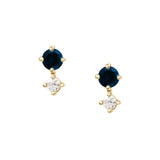 Royal Blue Sapphire_Diamond_Dot_Studs_14k_gold_stackable_earrings 1