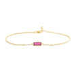 Rubellite Bar Bracelet 18k gold Stackable design 1