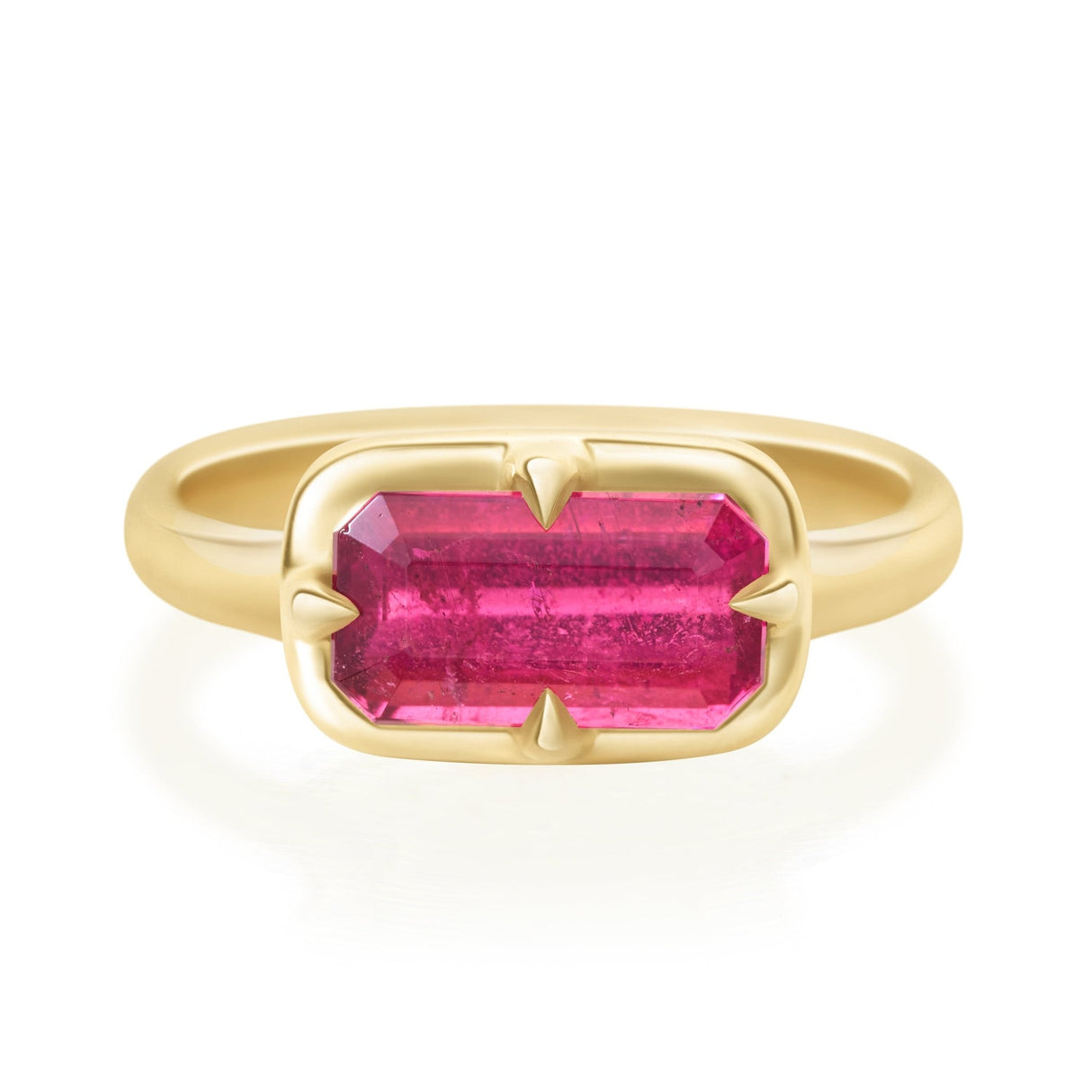 Rubellite Compass Ring 18K engagement ring