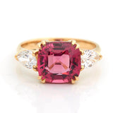 Rubellite & Diamond Eternal Ring 18k gold engagement ring 