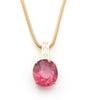 Rubellite & Diamond Supreme Pendant Necklace 18k gold handmade fine jewelry