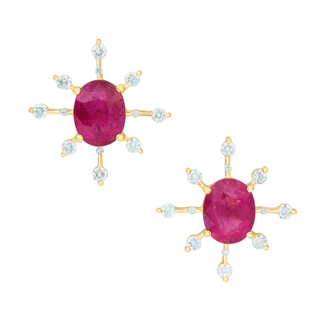 Rubellite Starburst Earrings