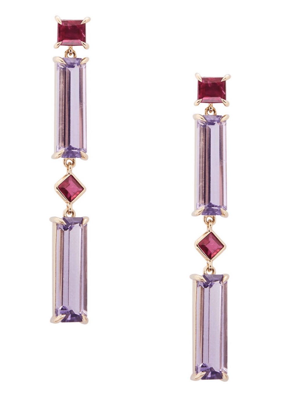 Ruby_Amethyst_Cascade_Bar_Earrings_18K_Gold_Handmade_Fine Jewelry