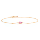 Ruby Baguette Bar Bracelet 18k gold stackable design