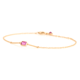 Ruby Baguette Bar Bracelet 18k gold stackable design side view