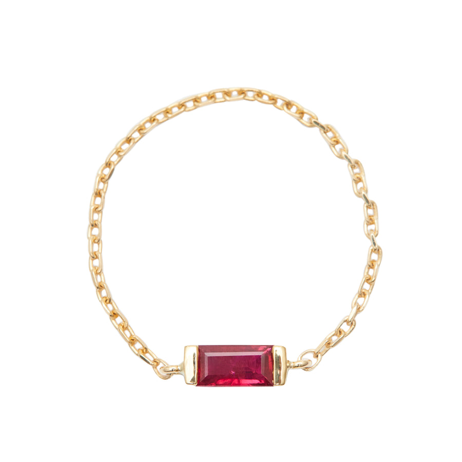 Ruby Baguette Chain ring